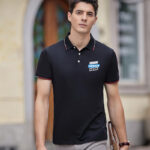 Gentleman's mercerized antibacterial beaded lapel-polo