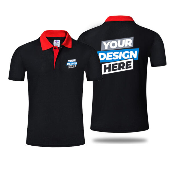 Contrast Color Casual Business Short Sleeves Polo Shirt