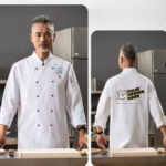 Customize DIY LOGO Chef Uniform Long Sleeve Warm Chef Jacket with Front Pockets Oblique Collar Suits for Men Catering for Coffee JCS-2022