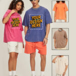230GSM Heavy Cotton Unisex Tee - American Minimalist Style, Loose Fit, Free Logo Print (MOQ 1pc, Couple Set, S-5XL)