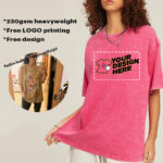 230GSM Heavy Cotton Unisex Tee - American Minimalist Style, Loose Fit, Free Logo Print (MOQ 1pc, Couple Set, S-5XL) - Image 6