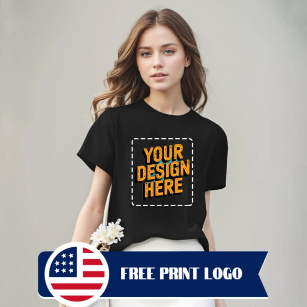 S--4XL 100% Cotton Women s T shirt Casual Solid Tees Short Sleeve Top Plain Streetwear Quality Basic Top Free Custiomize Logo JCS-70001