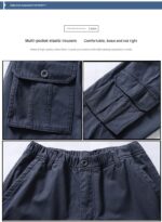 Men's overalls loose cotton work pants men's autumn and winter thickened cotton warm cotton pants - Image 2