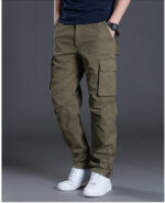 Men's overalls loose cotton work pants men's autumn and winter thickened cotton warm cotton pants - Image 7