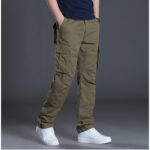 Men's overalls loose cotton work pants men's autumn and winter thickened cotton warm cotton pants - Image 11