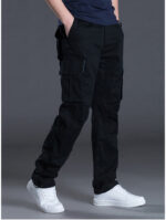 Men's overalls loose cotton work pants men's autumn and winter thickened cotton warm cotton pants - Image 12
