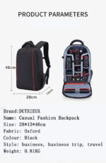 Professional Large-capacity Camera Bag Waterproof Nylon Wear-resistant Photography Backpack Free Custom Your Logo - Image 3